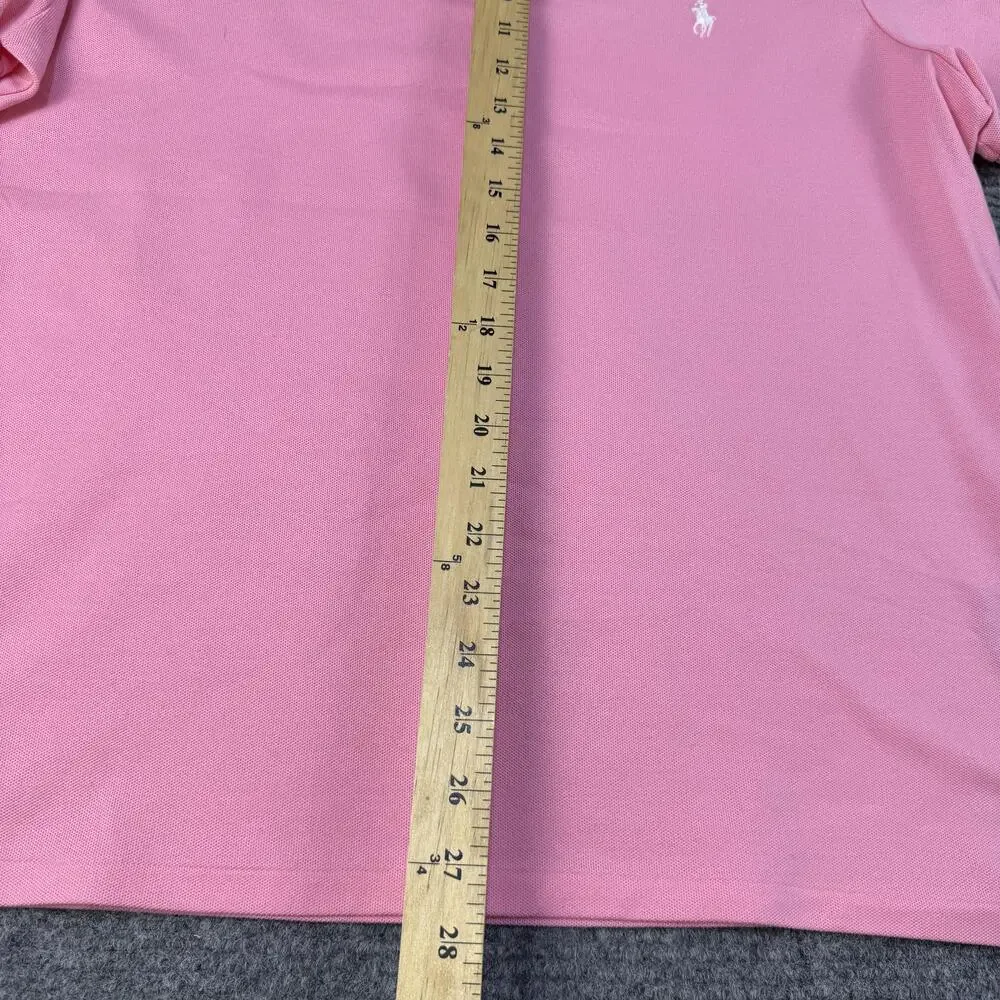 Ralph Lauren Golf Polo Shirt Mens XL Pink Classic Golf Fit Cascata Logo Short